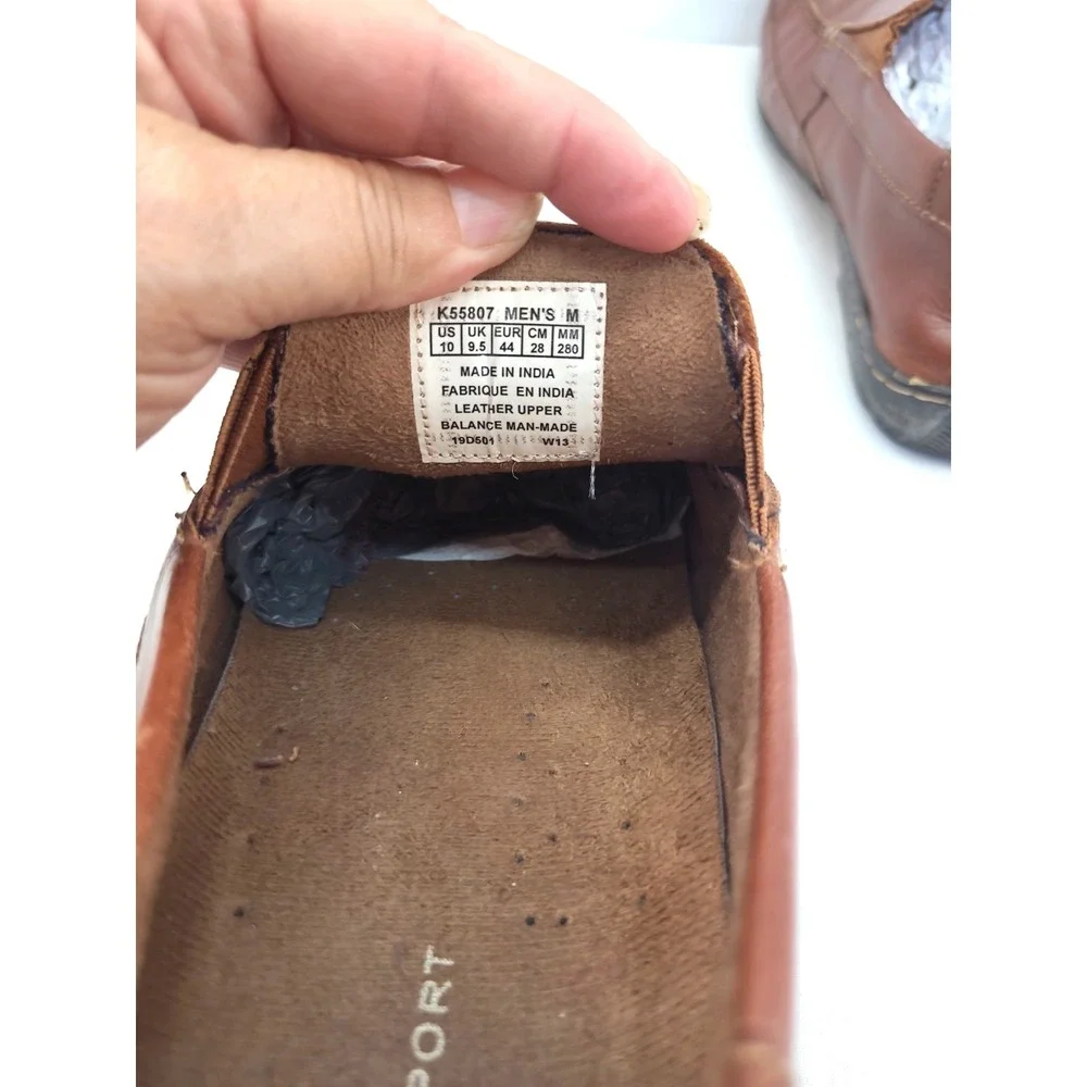 Rockport Mens Leather Loafers Brown Size 10M Slip On